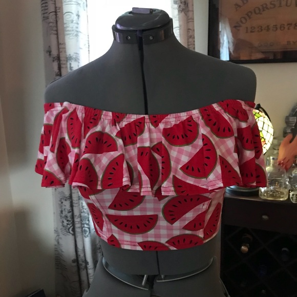 NWT Nasty gal watermelon cropped top - Picture 2 of 6
